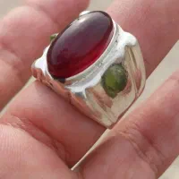 انگشتر نقره قدیمی زبرجد و عقیق|جواهرات|بندرعباس, |دیوار