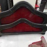 تختخواب دونفره بنفش با تشک و زیر تختی
