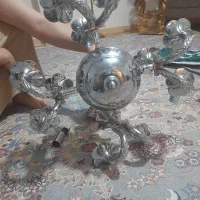 لوسترنقره ای۴شاخه۱۲شعله سیلور|لوستر و چراغ آویز|تهران, علی‌آباد|دیوار