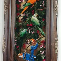 تابلو فرش دستباف طوطی