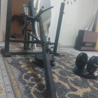 صندلی پرس با میله هالتر و وزنه +...