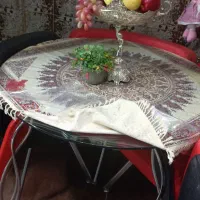 میز ناهار خوری چهار نفره چرم|میز و صندلی غذاخوری|ابریشم, |دیوار