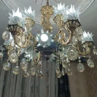 لوستر برنزی 18شعله|لوستر و چراغ آویز|خسروشاه, |دیوار