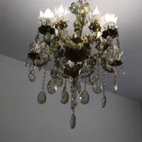 ۲ لوستر  برنج  کریستال