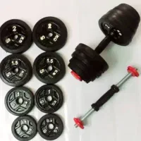 دمبل متغیر فلزی دورلاستیک واقعی در پک ۲۰ کیلویی|تجهیزات ورزشی|تهران, افسریه شمالی|دیوار