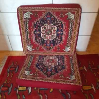 یک جفت پشتی دست باف کله اسبی