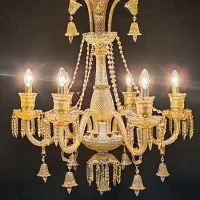 لوستر طلایی ۶ شاخه / خرید مستقیم از تولیدی