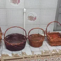 سبد حصیری دسته دار