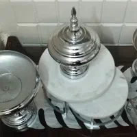 سرویس پذیرایی استیل نقره ای|ظروف سرو و پذیرایی|اسلام‌شهر, شهرک قائمیه|دیوار