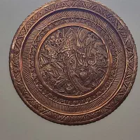 تابلو قدیمی سینی قلم کاری 52در52 سانت