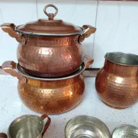 ظروف مسی. قابلمه مسی. پارچ. پیاله|ظروف پخت‌وپز|قم, چهل درخت‎|دیوار