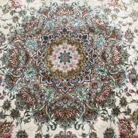 (فرش فرزین)۹متری دستباف خطیبی رج۵۰ ،نو، چله ابریشم|فرش|تبریز, |دیوار