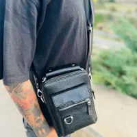 کیف دوشی چرم گاوی و دستدوز|کیف، کفش، کمربند|گرگان, |دیوار