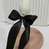 شمع شاخه گل رز سفید مشکی مناسب هدیه