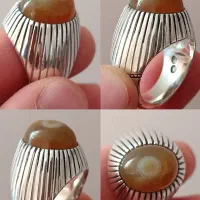 انگشتر کلکسیونی عقیق یمنی کهنه خطی باباقوری|جواهرات|تبریز, |دیوار