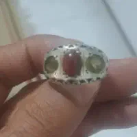 انگشتر نقره زبرجد وعقیق یمنی