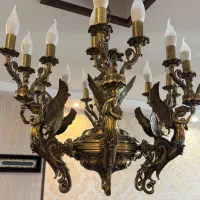 لوستر طرح فرشته ۶ شاخه ۱۸ شعله و شمعدان