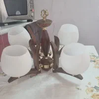 دو عدد لوستر چوبی چهارشاخه|لوستر و چراغ آویز|کرمانشاه, |دیوار