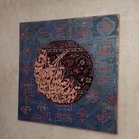 تابلو نقاشیخط پتینه برجسته با فرش دستباف|تابلو، نقاشی، عکس|تهران, توحید|دیوار