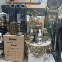 اینه شمعدان برنجی و دکوری برنجی/سمساری|بوفه، ویترین، کنسول|اسلام‌شهر, شهرک واوان|دیوار