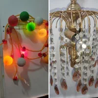 لوستر و چراغ آویز. ریسه چراغ توپی