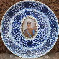 بشقاب ناصری نقاشی دست قدیمی