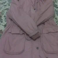 پالتو زنانه صورتی سایز ۴۴ سالم کلاه دار