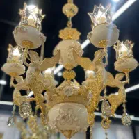 لوستر طلا سفید فروش تمام اقساطی|لوستر و چراغ آویز|ارومیه, |دیوار