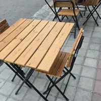 میز ناهارخوری فلز چوب تاشو|میز و صندلی غذاخوری|رشت, رودبارتان|دیوار