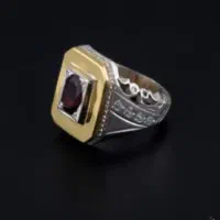 انگشتر نقره صفحه برنجی