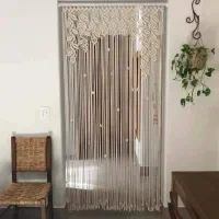 پرده مکرومه|پرده، رانر، رومیزی|مشهد, استاد یوسفی (شهرک غرب)|دیوار