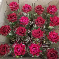 گل مصنوعی با گلدانهای شیشه ای استوانه ای|گل مصنوعی|تهران, یافت آباد جنوبی|دیوار