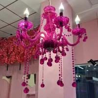 لوستر ۵شاخه کریستالی فانتزی
