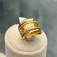 انواع انگشتر لوکس و درخشان طلای فلاحت کد F176