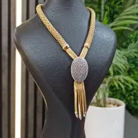 گردنی زنجیر بافتی بدون نگین ۴۵ گرمی