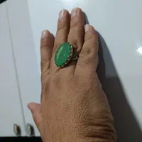 انگشتر نقره عقیق سبز فیروزه ای اصل