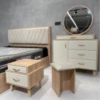 سرویس خواب و تخت خواب دو نفره  چوب روشن کد ۱۹