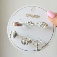 انگشتر و گوشواره پکی آبکاری نقره