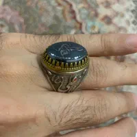 انگشتر نقره با سنگ حدید