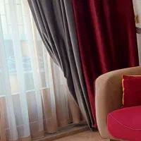 پرده حریر ومخمل۲رنگ