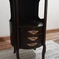 میز تلفن تمام چوب،قاب عکس،ساعت،آباژور و آیینه