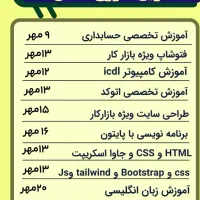 تاریخ شروع کلاس ها+مدرک بین المللی فنی حرفه ای