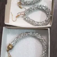 گوشواره و دستبند سوارسکی