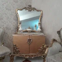 آینه و کنسول چوبی و میز تلویزیون|بوفه، ویترین، کنسول|تبریز, |دیوار