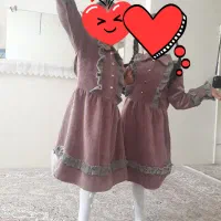 ۲ عددپیراهن دخترانه مخمل کبریتی