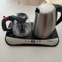 سماور گازی اتیلا وچای ساز گاسونیک وساعت گرد برنز
