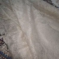 پرده تور حریر کرم
