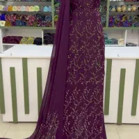 ست کراس و که‌وا کارشده با نگین جیکو هفت رنگ