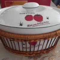 ظرف سرامیک  دورش حصیر دارد