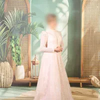 پیراهن مجلسی و پوشیده با رنگ صورتی ملیح